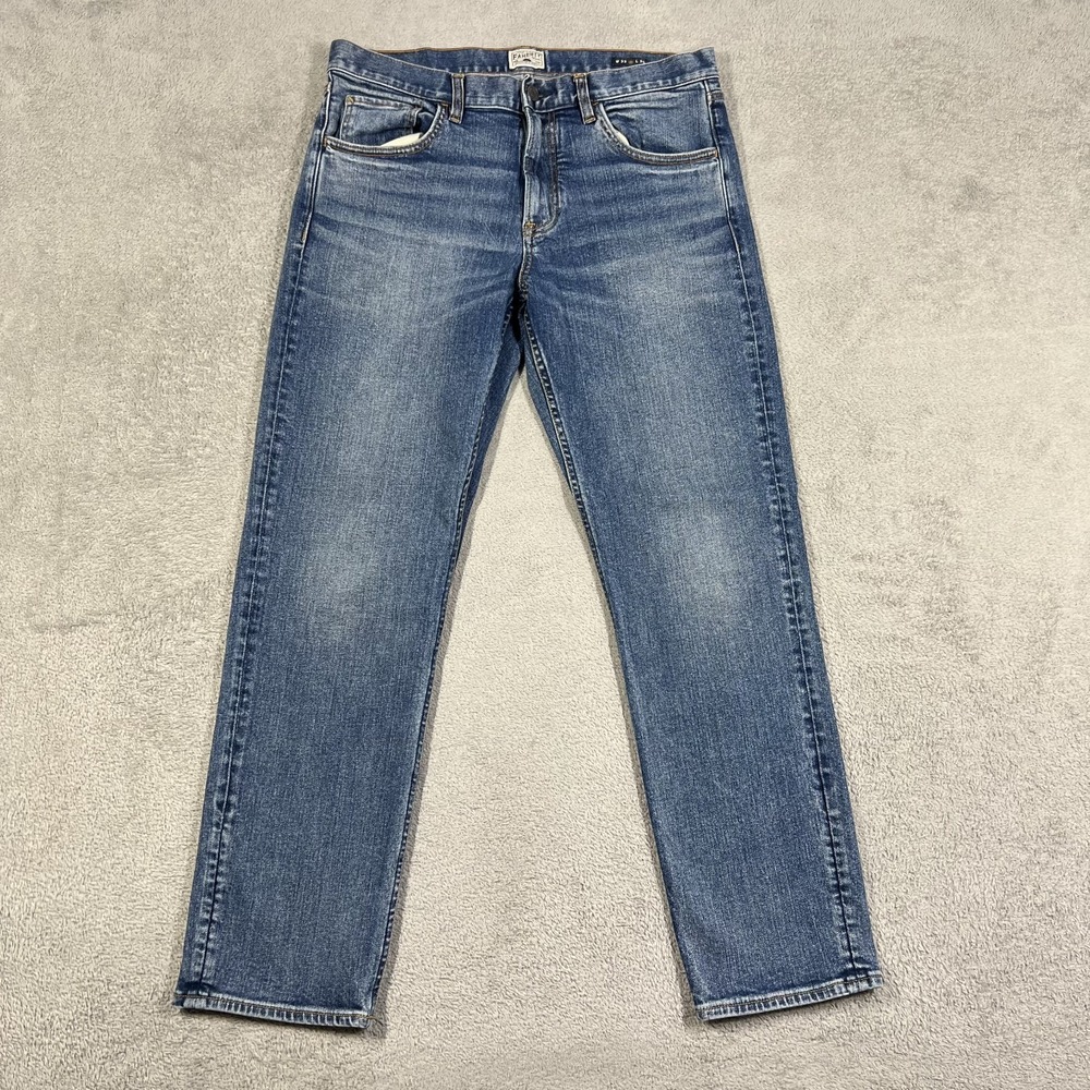 Faherty Jeans Mens 33x30 Blue Denim Straight